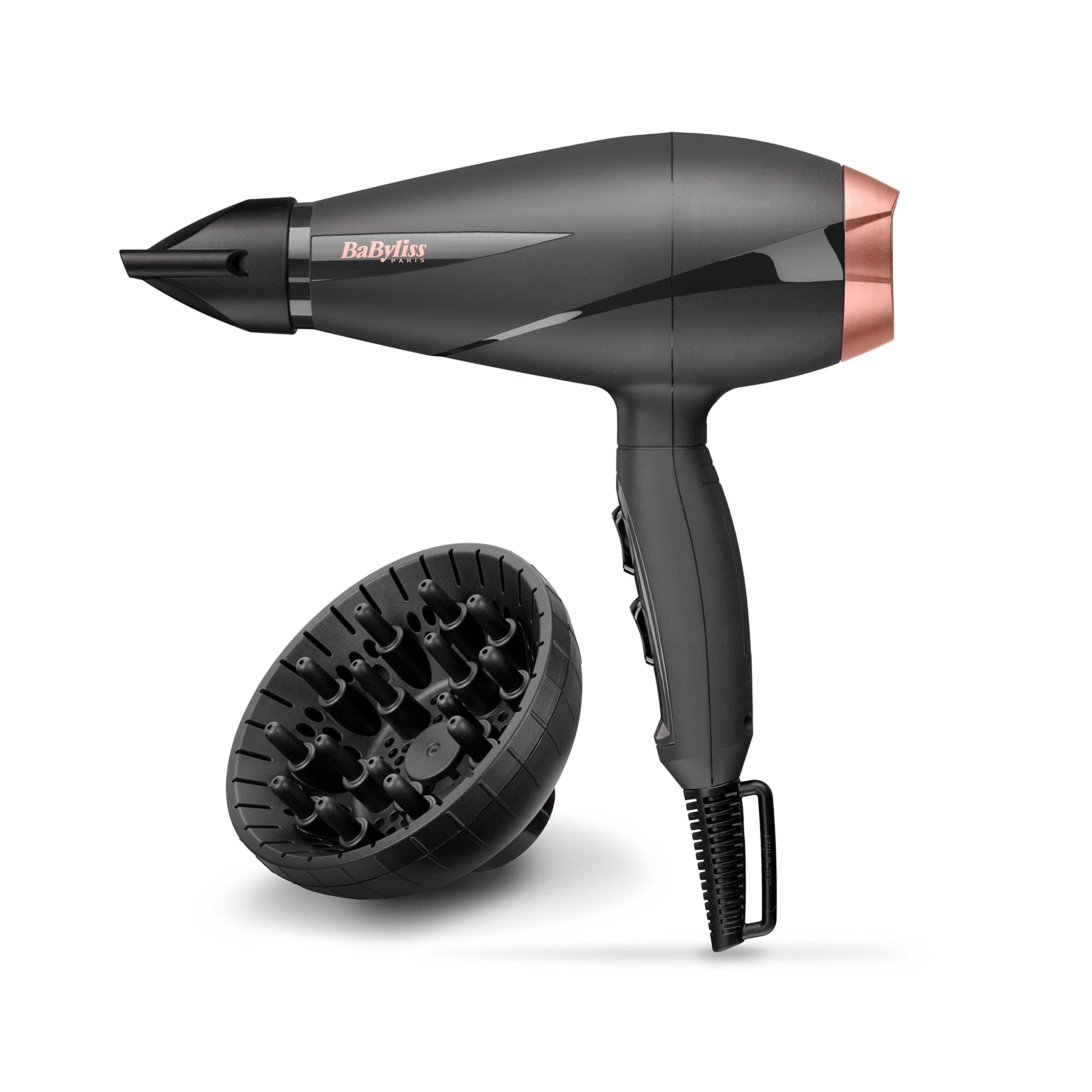 سشوار بابیلیس فرانسه BaByliss Smooth Pro 2100، سشوار با توان 2100 وات، ساخت ایتالیا، فناوری یونی برای اثر ضد موخوره، شامل نازل مرکزی و پخش کننده فرهای طبیعی، 6709DE