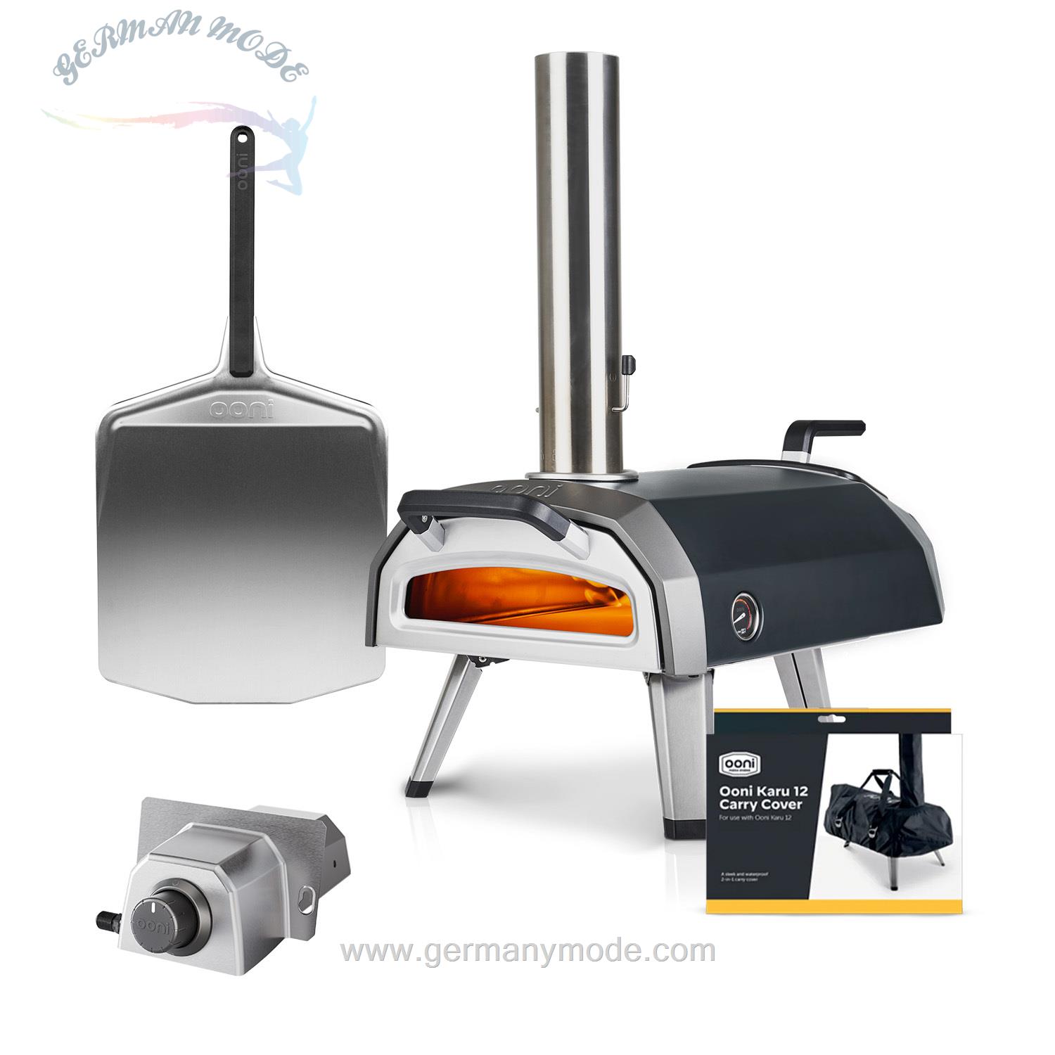 فر پیتزا ذغالی گازی خانگی آونی اسکاتلند Ooni Karu 12G Pizzaofen Paket Basis (4-tlg.)