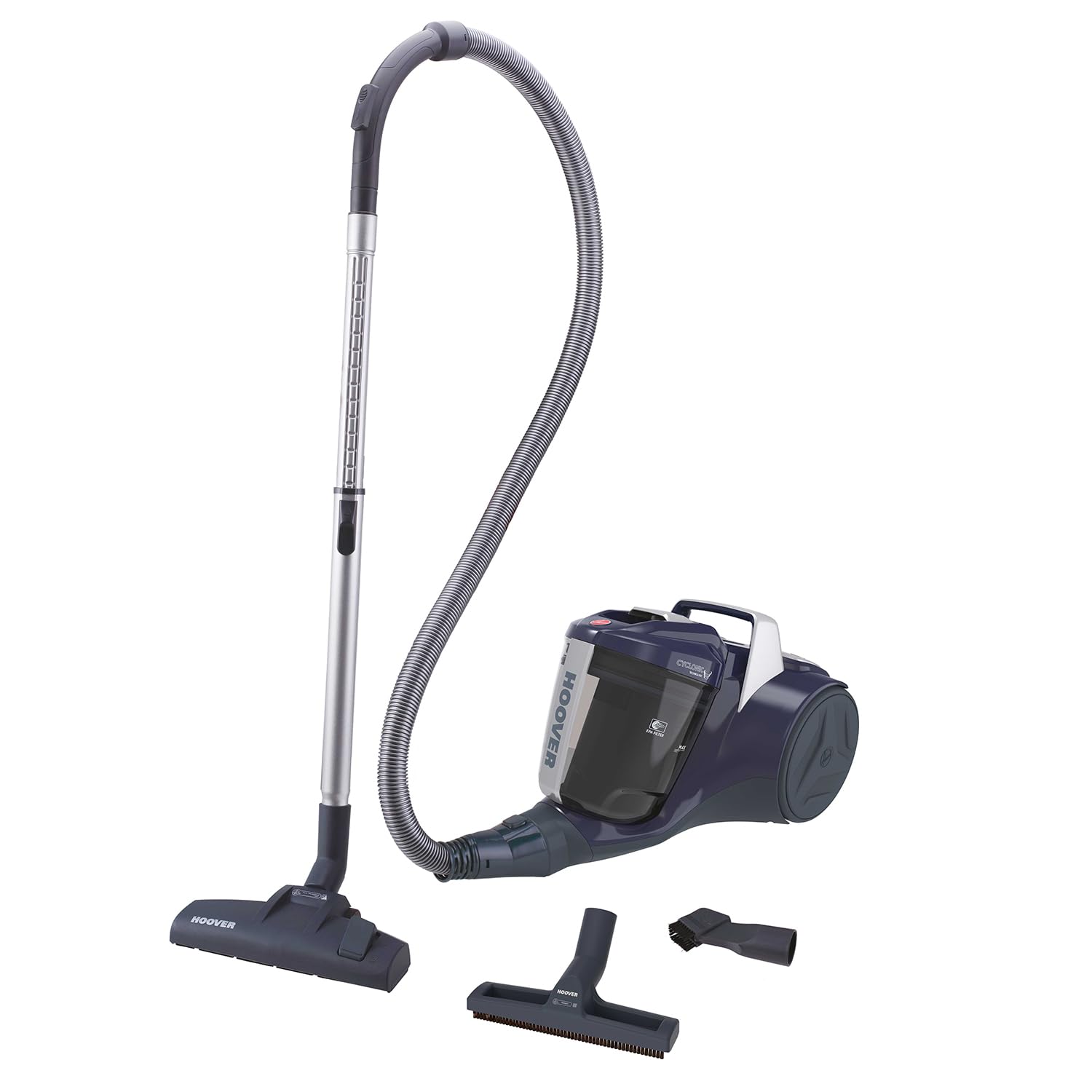 جارو برقی بدون کیسه هوور BREEZE HOME با نازل کف جهانی I Cyclone بدون کیسه برای همه انواع کف I با میله قابل تنظیم اندازه، فیلتر EPA، کابل 5 متری با سیم پیچی خودکار و دسته