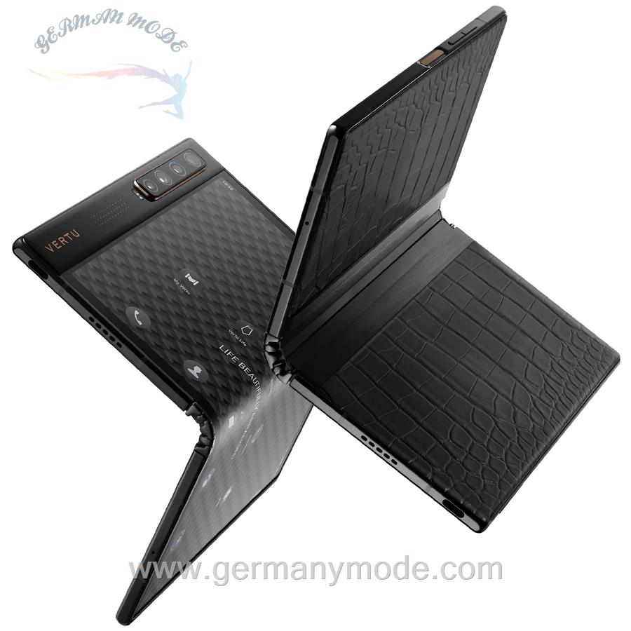 گوشی موبایل تاشو ورتو انگستان VERTU FOLD 5G Alligator Leather Iron Black