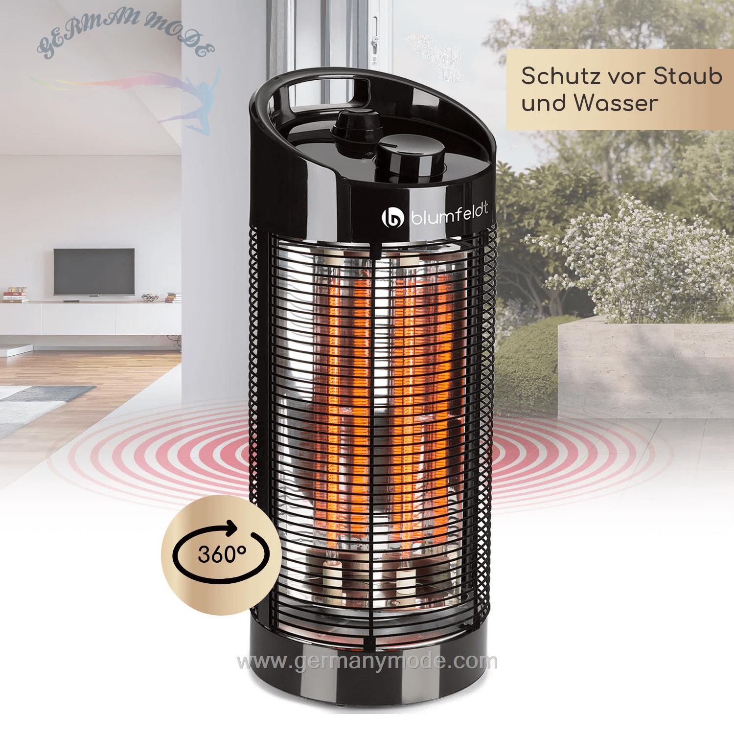بخاری برقی مادون قرمز ایستاده کلارشتاین آلمان Klarstein Heat Guru 360 Infrarot-Heizstrahler Infrarot-Heizstrahler Schwarz