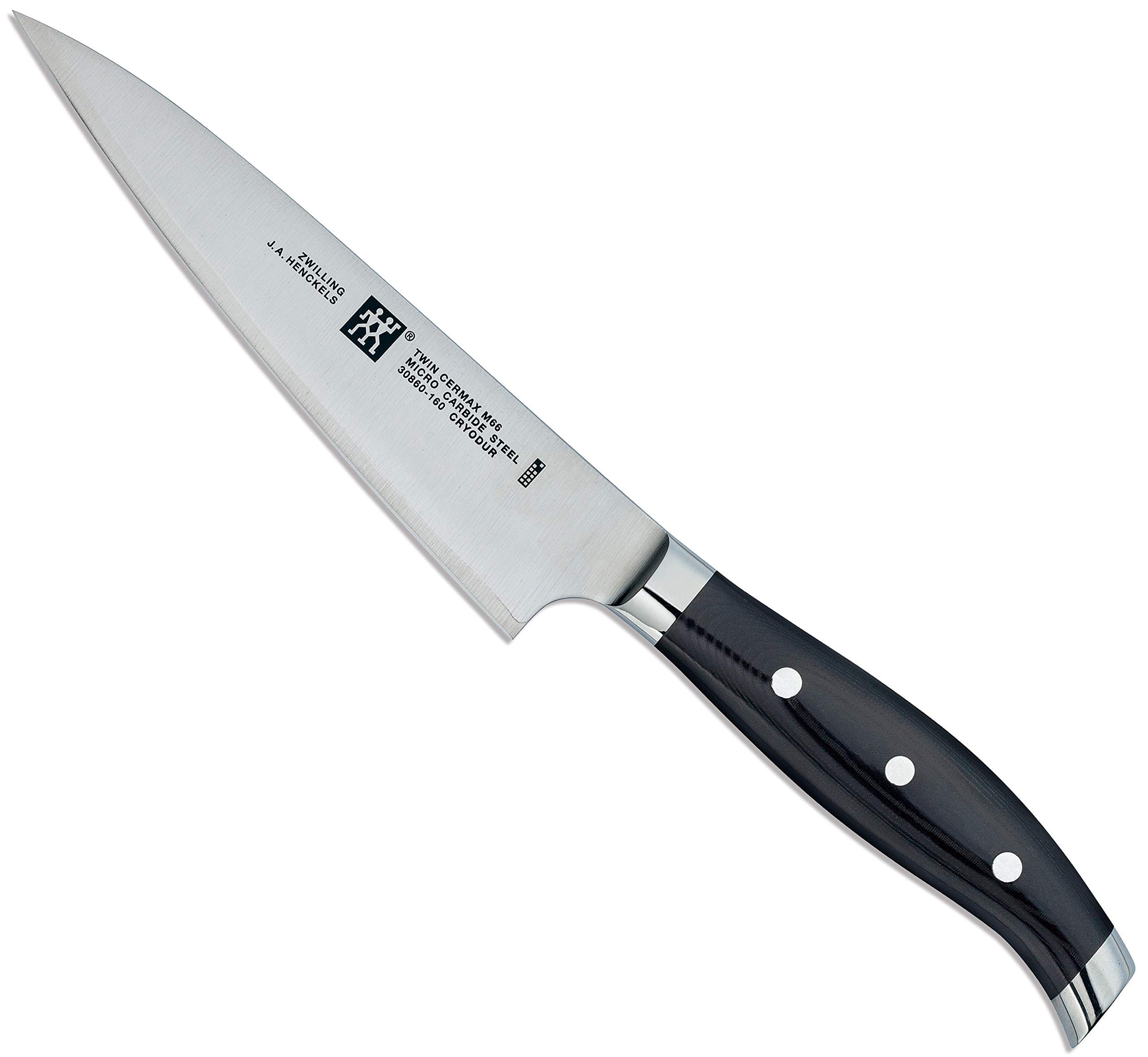 خرید از آمازون - چاقوی گوشت سرمکس دوقلو Zwilling 30860160، پودر فولاد، Micarta، پرچ شده، 160 میلی متر، مشکی 160 میلی متر TWIN Cermax