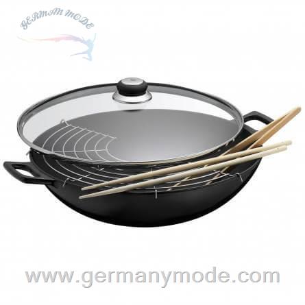 ماهیتابه چدنی وک وی ام اف آلمان Wok - 36 cm Gusseisen mit Glasdeckel