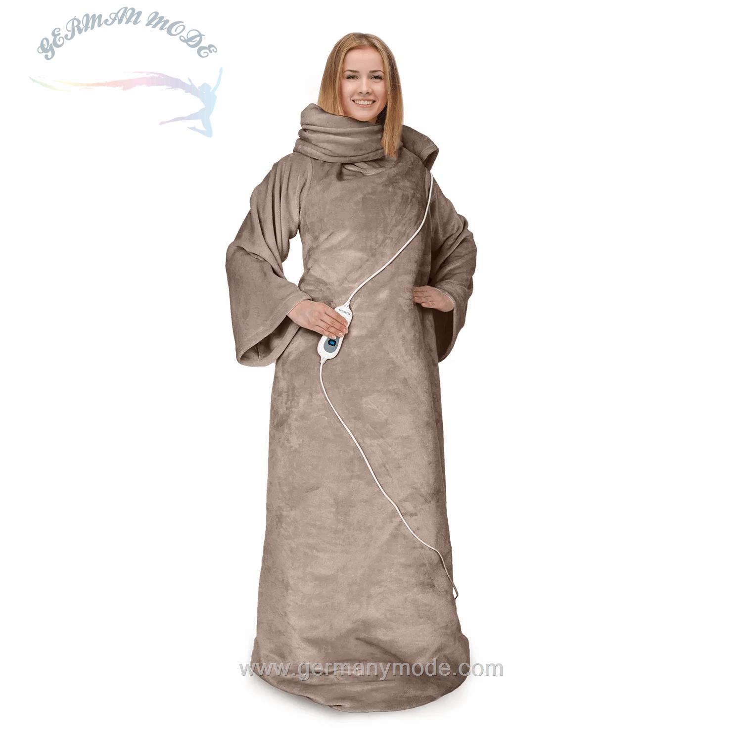 پتو برقی تن پوش کلارشتاین آلمان Klarstein Slanket Heizdecke mit Ärmeln Heizdecke Dunkles Taupe 120 watt