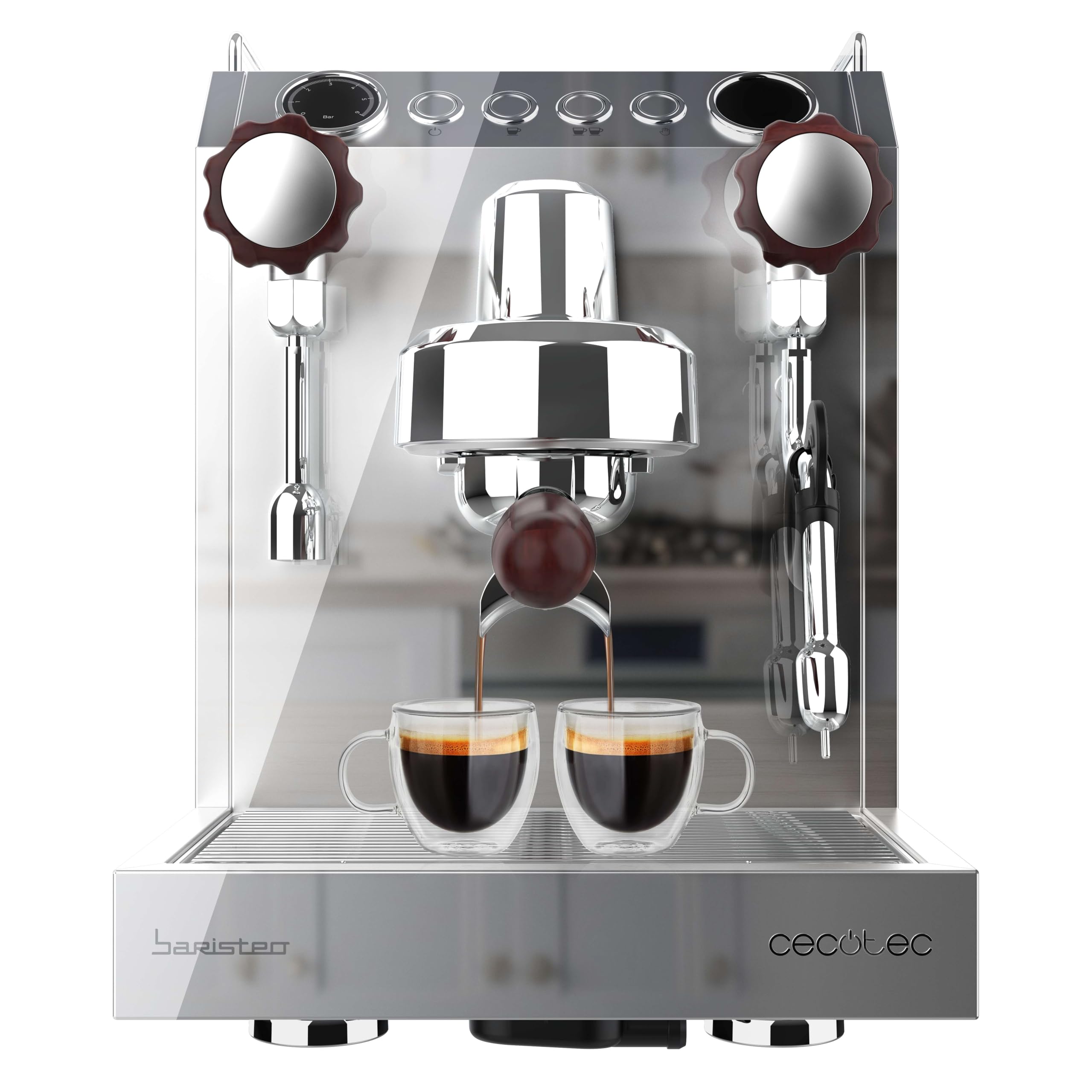 اسپرسو ساز تجاری سکوتک اسپانیا Cecotec Barista Baristeo Intima، دستگاه اسپرسو باریستا حرفه ای، سیستم پیش دم، پمپ 15 بار، مخزن آب 1.7 لیتر، گرمکن فنجان