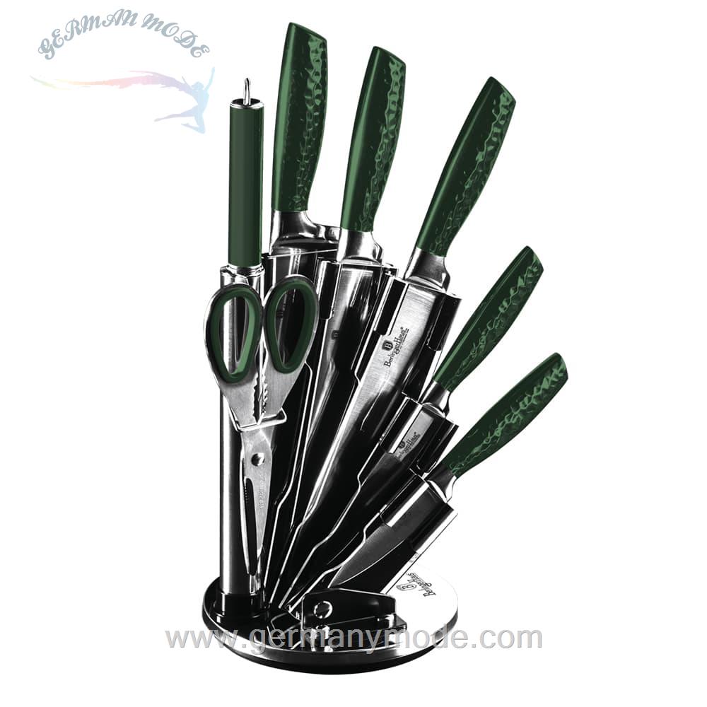 ست چاقو آشپزخانه 8 پارچه برلینگر هاوس مجارستان BERLINGER HAUS 8-PIECE KNIFE SET WITH STAND BH/2463 EMERALD COLLECTION