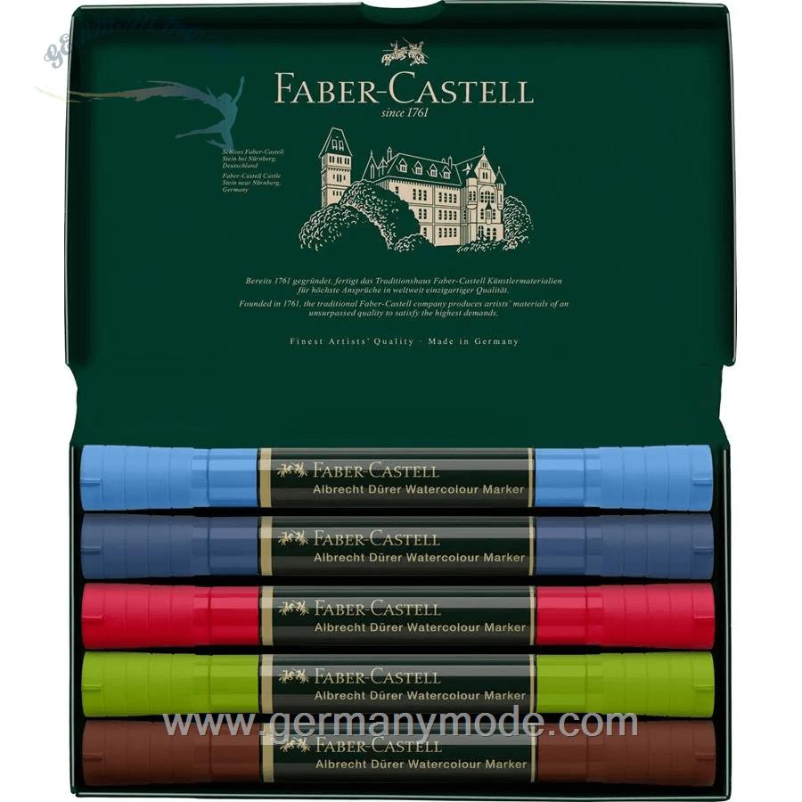 ماژیک آبرنگی 5 رنگ فابرکاستل آلمان FABER CASTELL Albrecht Dürer Watercolour Marker 5er Etui Urban Sketching