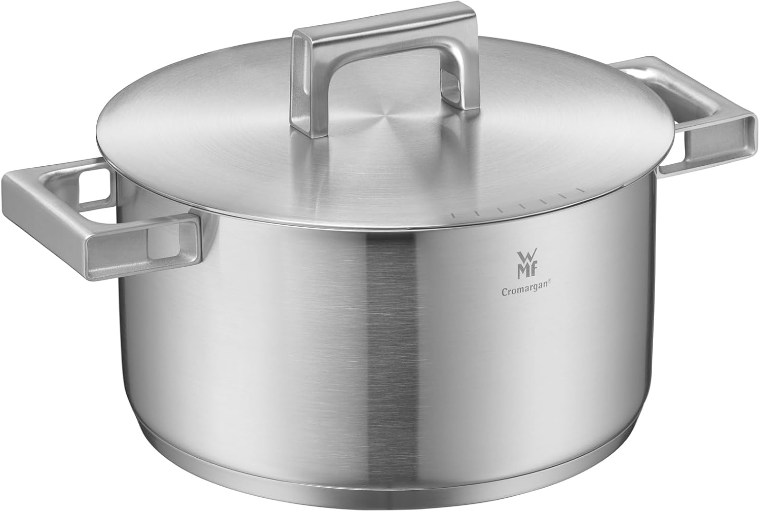 قابلمه تکی استیل بزرگ 24 سانت وی ام اف آلمان با درب WMF Ultimate Cool Kochtopf groß 24 cm درب استیل 5.7 لیتر، روکش استیل