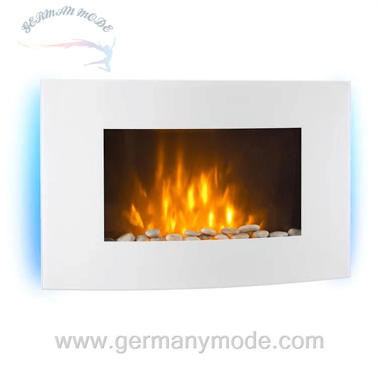 شومینه برقی توکار کنترل از راه دور کلارشتاین آلمان Klarstein Lausanne Elektrischer Kamin Weiß 2000 watt