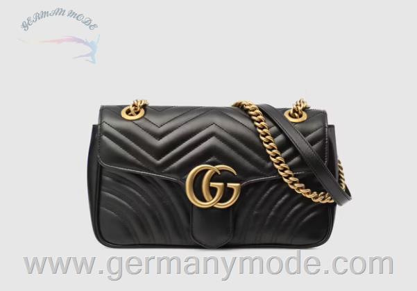 کیف دوشی زنانه گوچی ایتالیا GUCCI Kleine GG Marmont Schultertasche aus Matelassé 443497 DTDIT 1000