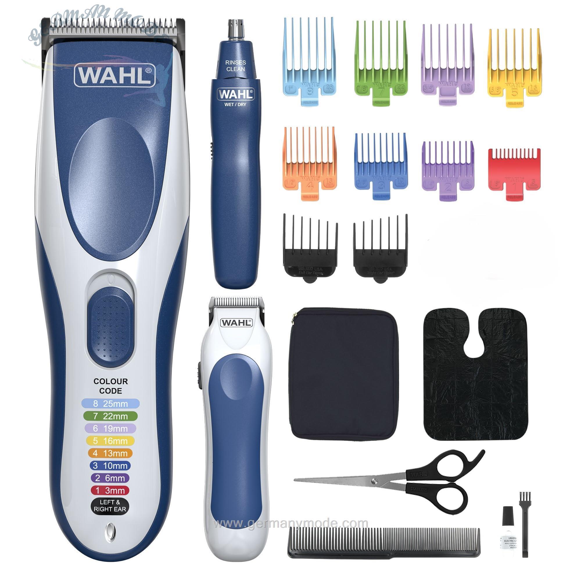 ماشین اصلاح موی سر و ریش تراش صورت شارژی وال آمریکا Wahl Color Pro Combo 3in1، موبر مردانه، ست کوتاه کردن موی خانوادگی، اصلاح سر، اصلاح کننده موی مردانه با ریش، اصلاح بینی، قیچی های شخصی، کیت نظافت
