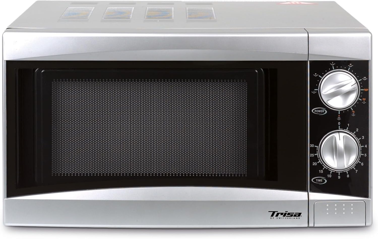 مایکروویو تریزا سوئیس Trisa Micro Plus با گریل ۹ برنامه، ۱۷ لیتر، تایمر ۳۰ دقیقه‌ای، صفحه گردان شیشه‌ای ۲۴.۵ سانتی‌متری