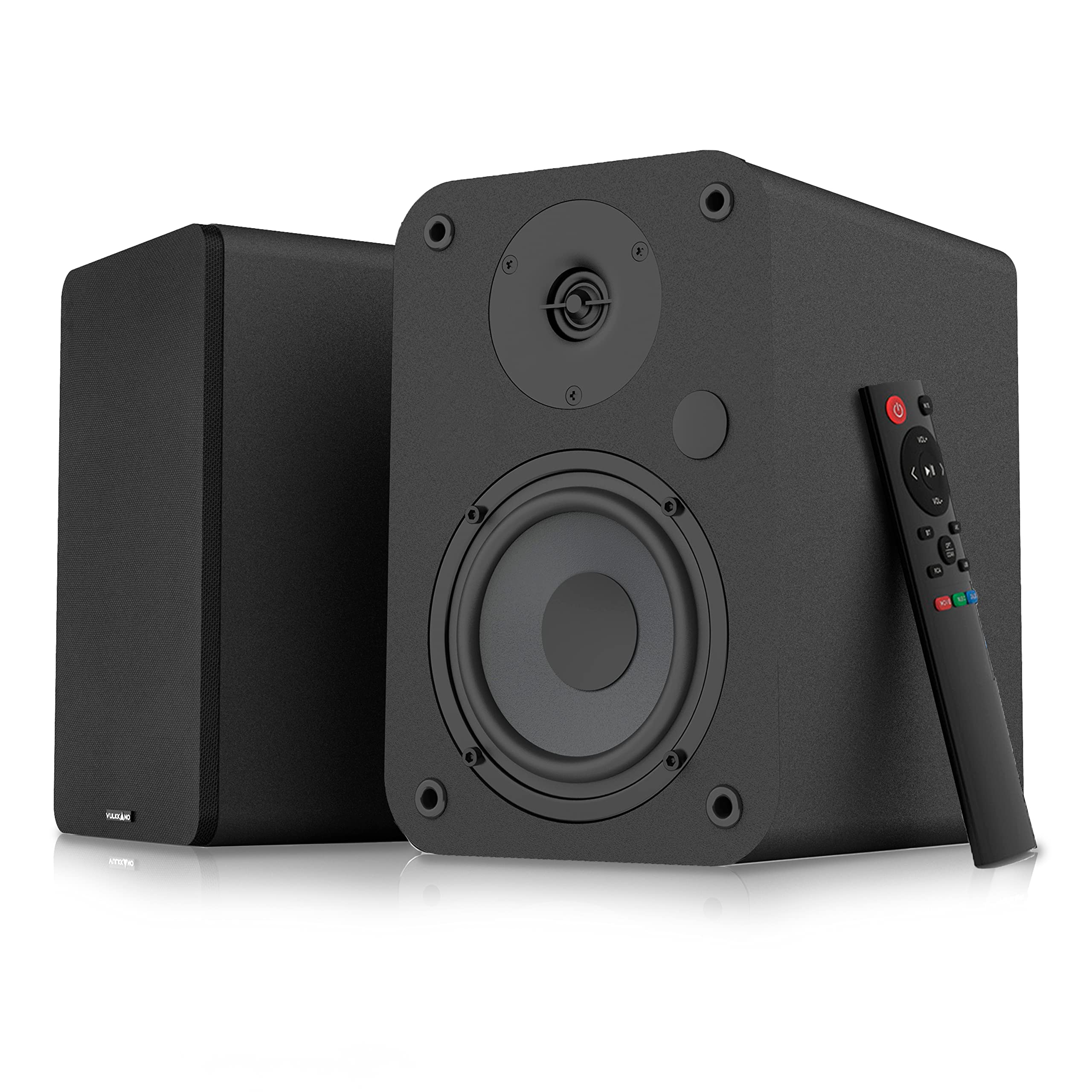 خرید از آمازون - VULKKANO A4 ARC Aktivlautsprecher mit 4" Woofer, Bluetooth 5.0, HDMI ARC, Optica, RCA, USB, mit Subwoofer-Ausgang, Regallautsprecher mit elegantem Design, Schwarz black