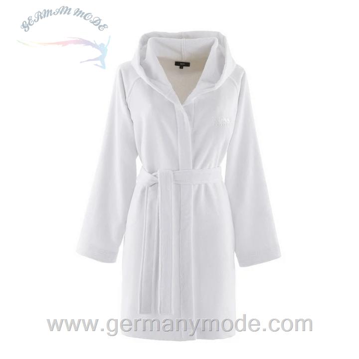 حوله حمام تن پوش کلاه دار زنانه هوگو باس آلمان HUGO BOSS HOME BADEMANTEL MIT KAPUZE PLAIN ICE