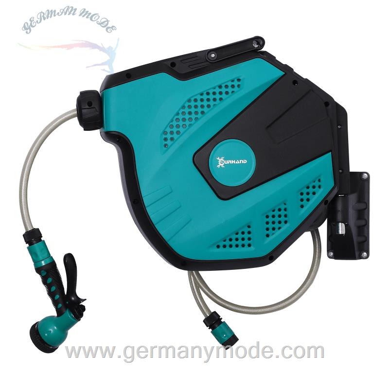 قرقره شیلنگ جمع کن دیواری و شیلنگ 15 متری دارهند DURHAND Wandschlauchbox 180 schwenkbar 15m (845-261)
