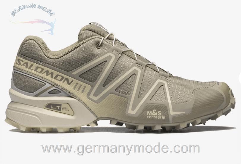 کتانی اسپرت مردانه زنانه سالامون فرانسه SALOMON SPEEDCROSS 3 REFLECT Sportliche Schuhe Unisex Vintage Khaki / Safari / Reflective Silver
