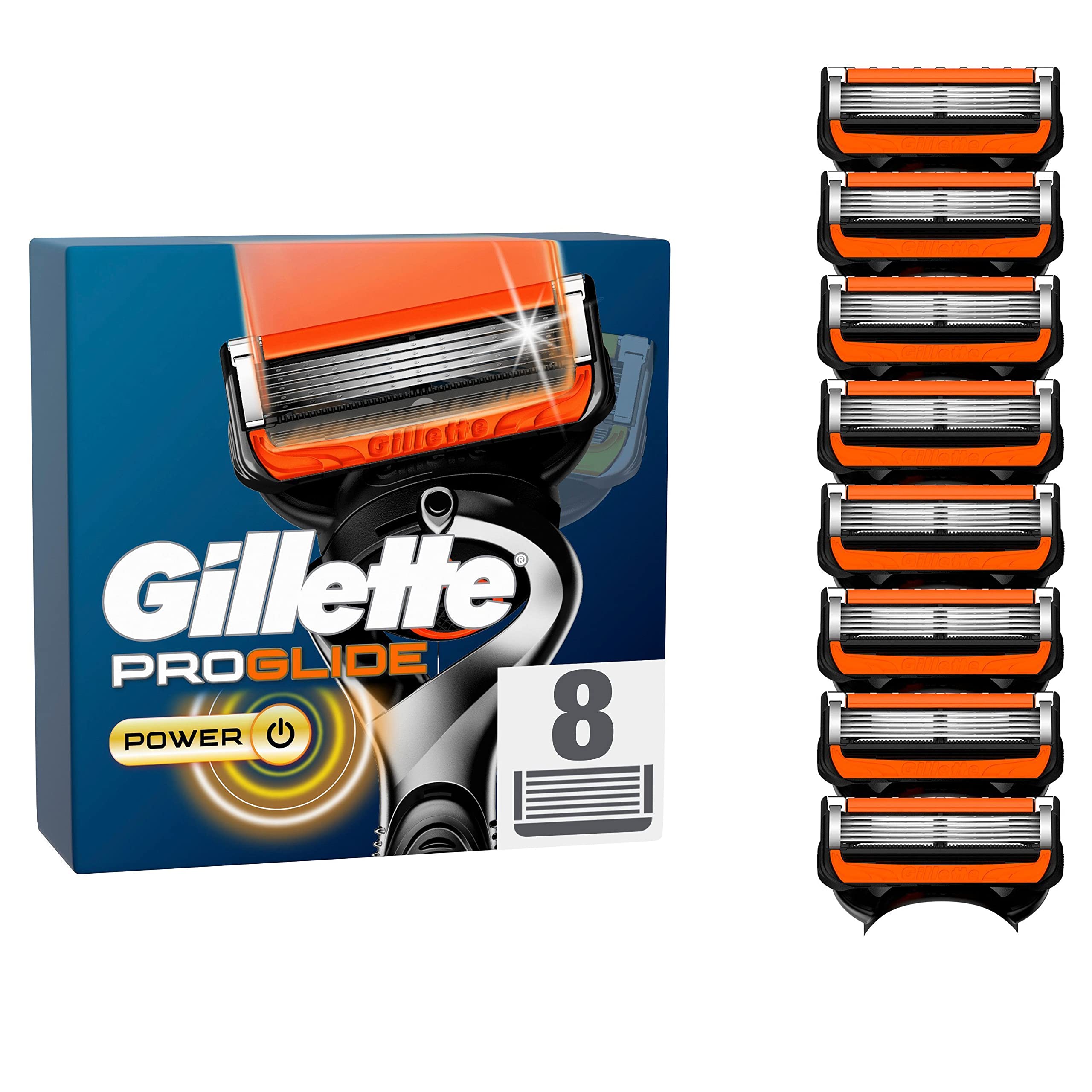 خرید از آمازون - تیغ های ژیلت ProGlide Power، 8 تیغ جایگزین برای تیغ های خیس مردانه با تیغه 5 برابر