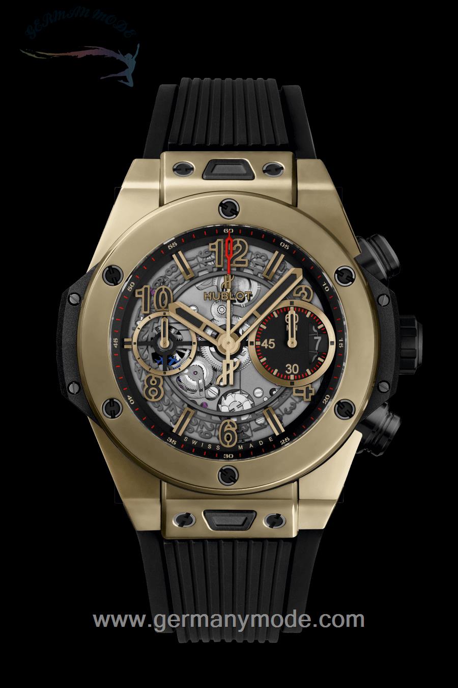ساعت مچی مردانه هابلوت سوئیس HUBLOTUNICO FULL MAGIC GOLD 42MM
