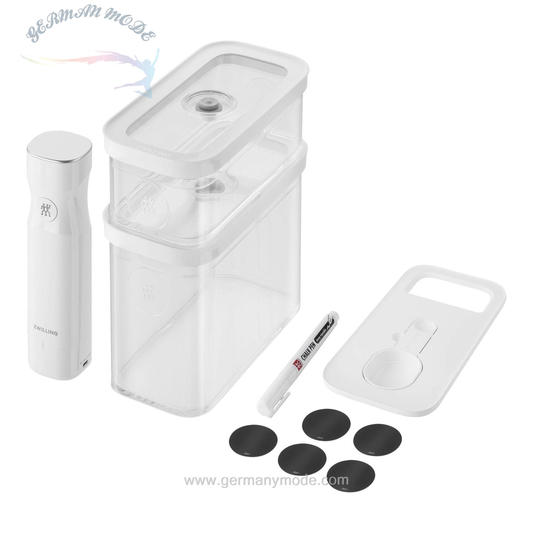 وکیوم و ظروف حبوبات زولینگ آلمان ZWILLING FRESH SAVE CUBE Vakuum Starter Set M / 5-tlg Transparent-Weiß