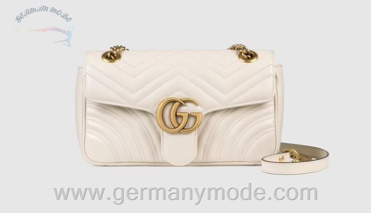 کیف دوشی زنانه گوچی ایتالیا GUCCI Kleine GG Marmont Schultertasche aus Matelassé 443497 DTDIT 9022