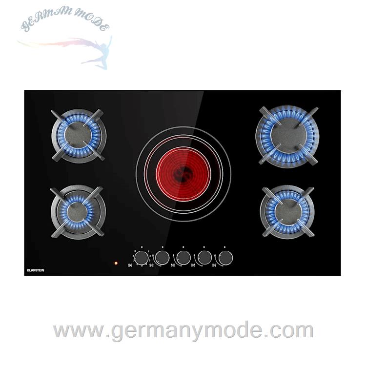 اجاق برقی و اجاق گاز 5 شعله کلارشتاین آلمان Klarstein MultiChef 5 Kombi-Gaskochfeld