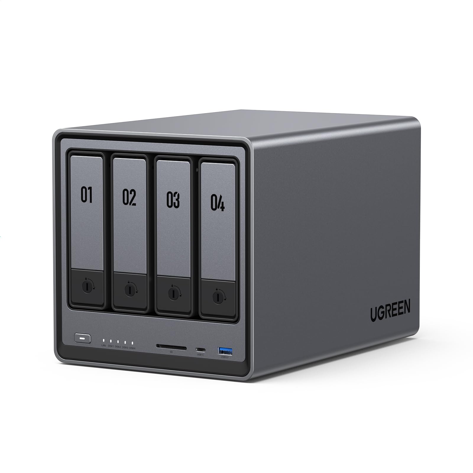 سرور NAS چهار-کاناله UGREEN NASync DXP4800، پردازنده چهار هسته‌ای Intel N100، رم 8 گیگابایت DDR5، دو پورت LAN 2.5GbE، دو اسلات M.2 NVMe، HDMI 4K، سازگار با هارد دیسک‌ها/هارد دیسک‌های NAS شرکت‌های دیگر برای خانه و محل کار (بدون دیسک)