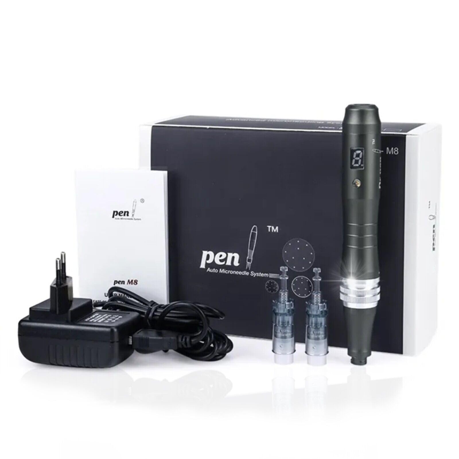 خرید از آمازون - P-Beauty - Dr. قلم Dermapen Ultima M8-W Electric - Microneedling Device Wireless 0-2.5mm | ضد چروک، جوانسازی پوست، اسکار آکنه، لکه های رنگدانه و تحریک مو - قلم درما + کارتریج 16 پین دستگاه درماپن + 16 پین