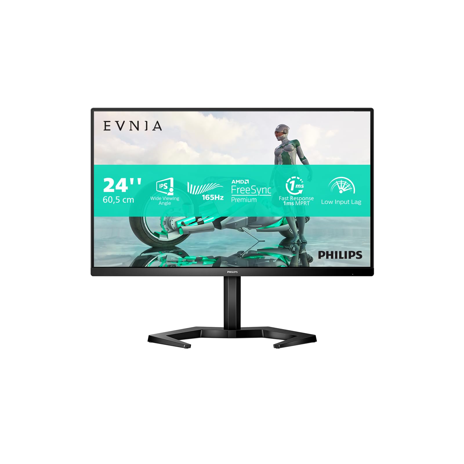 خرید از آمازون - Philips Evnia 24M1N3200ZS - 24 مانیتور بازی Zoll FHD، 165 هرتز، 1 میلی ثانیه MPRT، FreeSync Prem.، G-Sync comp. (1920x1080، HDMI، DisplayPort) شوارتز 165 هرتز IPS 24 اینچ
