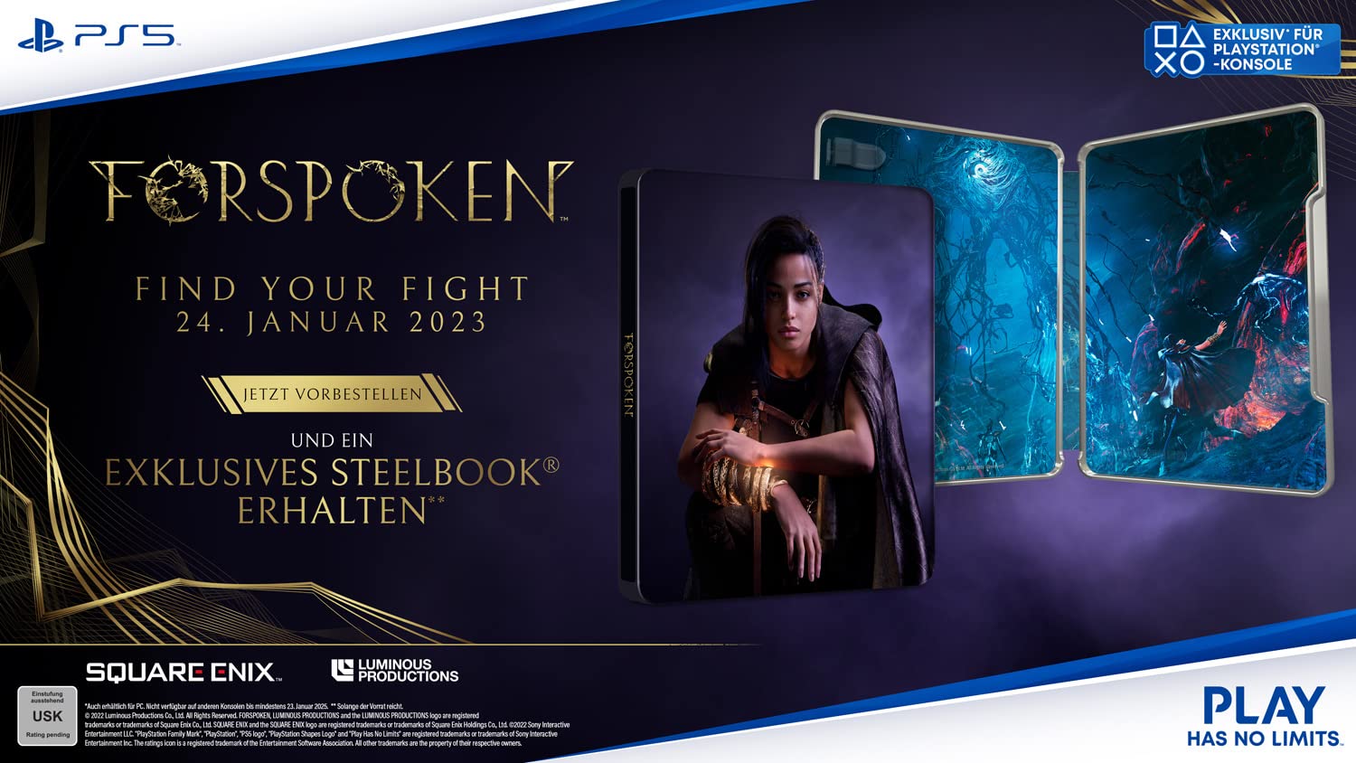 بازی پلی استیشن Forspoken Steelbook Edition [اختصاصی Amazon.de] (PlayStation 5) PlayStation 5 USK Game + Steelbook