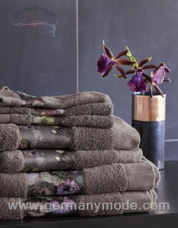 ست حوله 4 تکه دست صورت حمام و لیف اسنزا هلند ESSENZA Fleur Handtuch Set Taupe