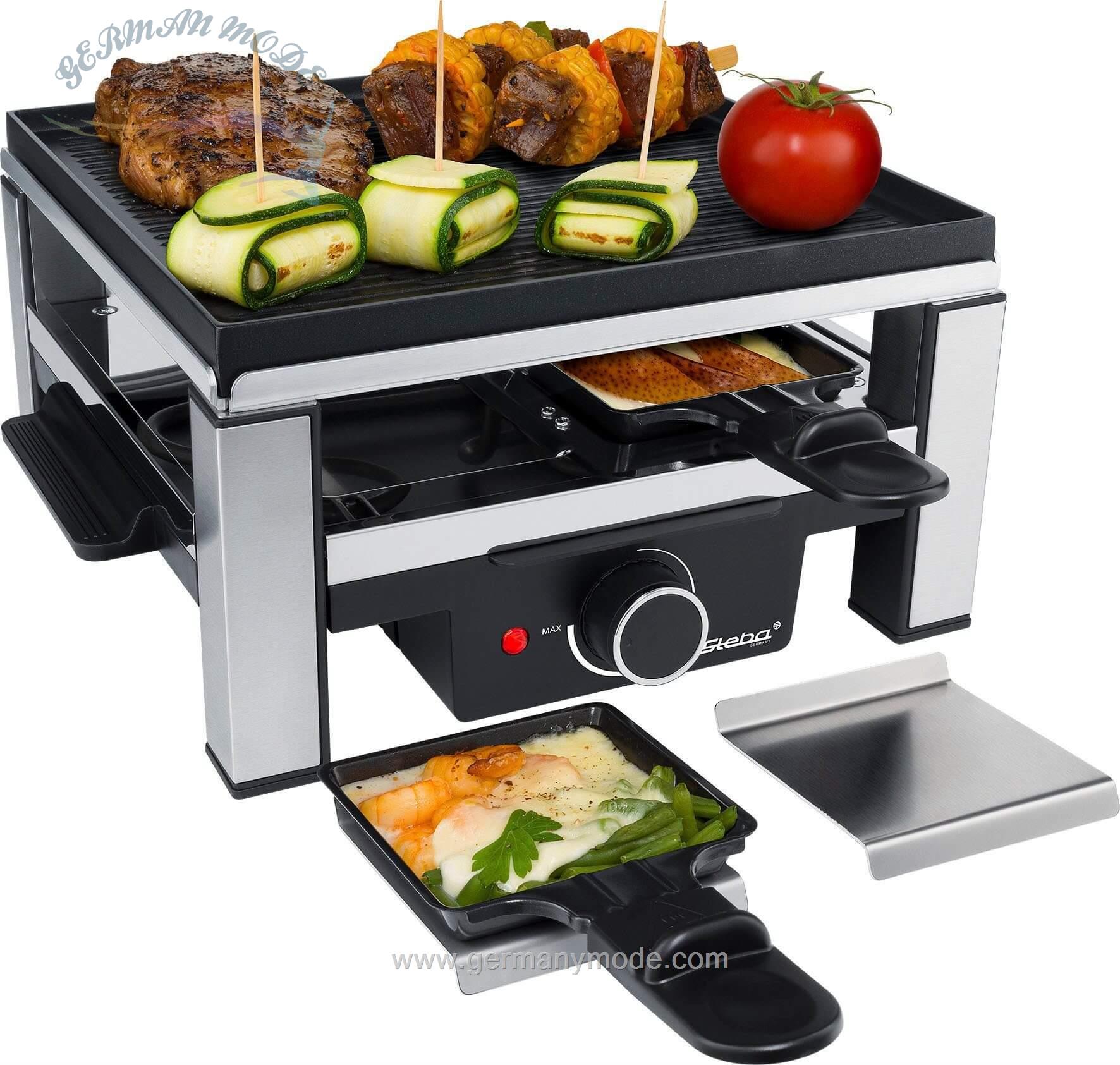 گریل باربیکیو استبا آلمان Steba Raclette RC 104/ 4 Raclettepfännchen- 900 W