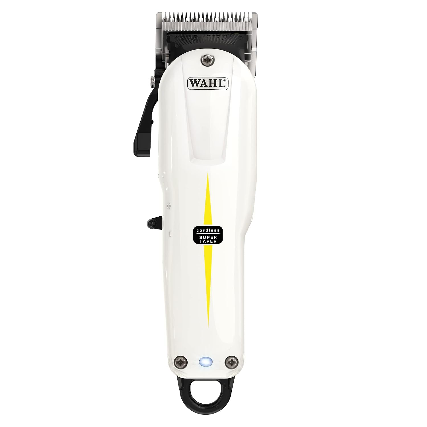 ماشین اصلاح موی سر و ریش تراش صورت شارژِی وال آمریکا Wahl Cordless Super Taper - موی حرفه ای مشبک - برای از بین بردن رشد و جوانسازی مو، بسته مشکی/سفید 10 تایی