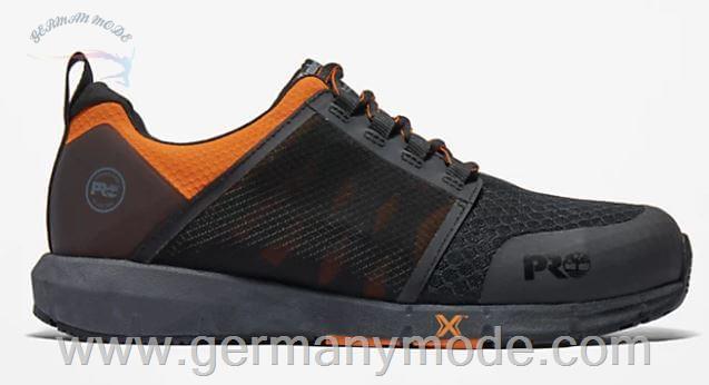 کفش کار مردانه تیمبرلند آمریکا TIMBERLAND RADIUS WORK BOOT WITH METAL ALLOY TOE CAP FOR MEN IN BLACK ORANGE
