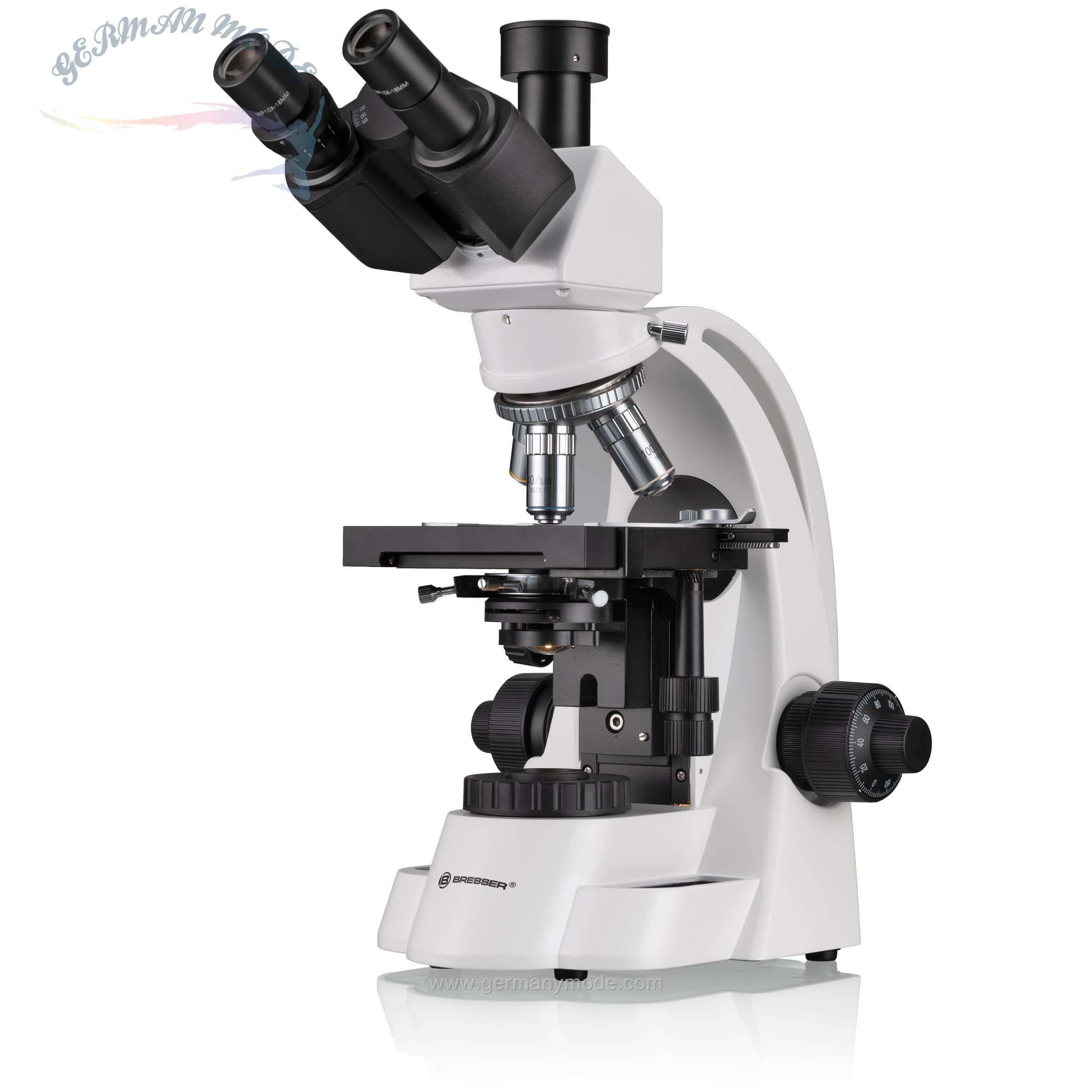 میکروسکوپ حرفه‌ای برسر آلمان Bresser BioScience Trino 40x-1000x با نورپردازی Köhler و تنظیم دقیق