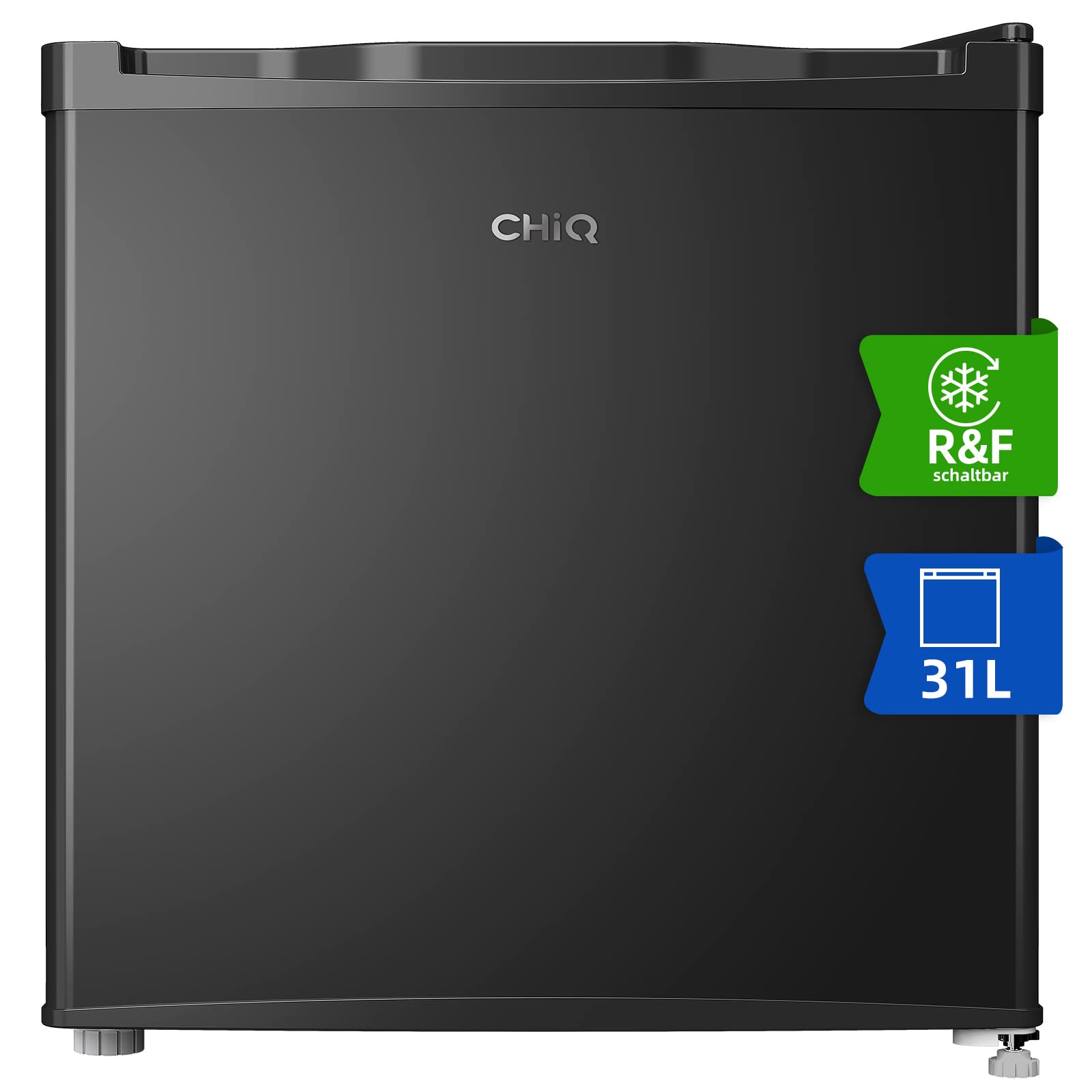 خرید از آمازون - CHiQ 31L Mini Gefrierschrank,4-Sterne-Gefrierfunktion, geräuschlos, umkehrbare Tür,49,6 x 47,4 x 44,7 cm (HxBxT),mini Tiefkühltruhe bis zu -24°C,12 Jahre Garantie auf den Kompressor,schwarz