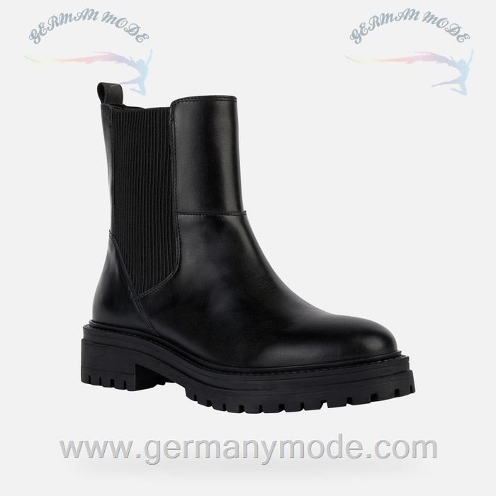 نیم بوت زنانه جی اوکس ایتالیا GEOX STIEFELETTEN MIT NIEDRIGEM ABSATZ Iridea Dame Schwarz