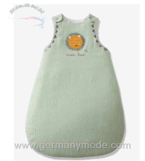 کیسه خواب تن پوش نوزاد ورت فرانسه Vertbaudet Ärmelloser Baby Schlafsack Kleiner Löwe Oeko Tex - grün