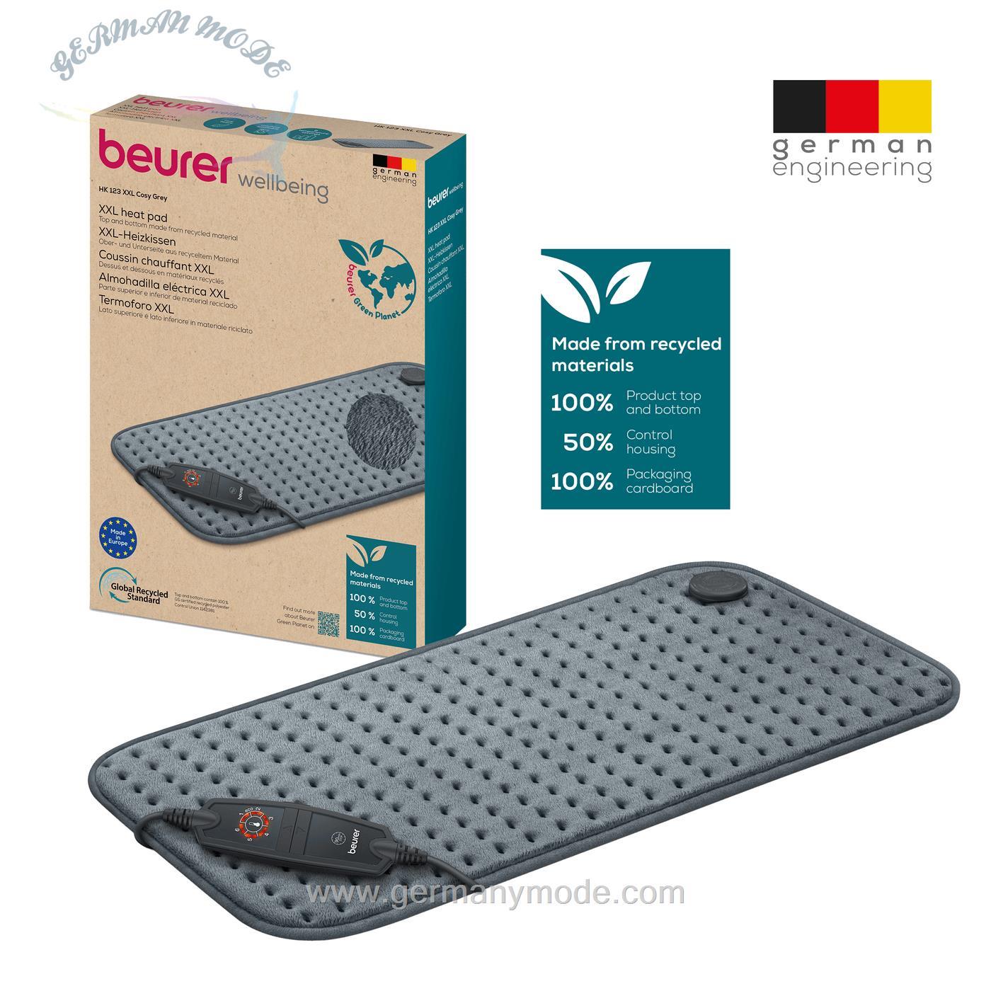 پد گرمایشی بیورر آلمان Beurer XXL-Heizkissen HK 123 XXL Cosy Grey Green Planet