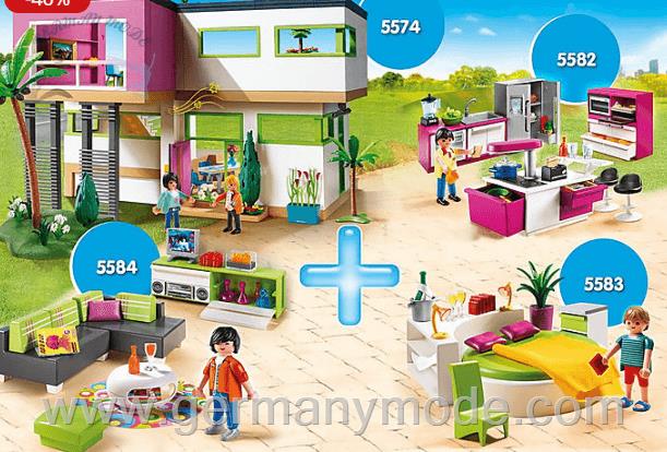 ست اسباب بازی ویلا مدرن Bundle Luxusvilla Zimmer ProduktnrPM2013W