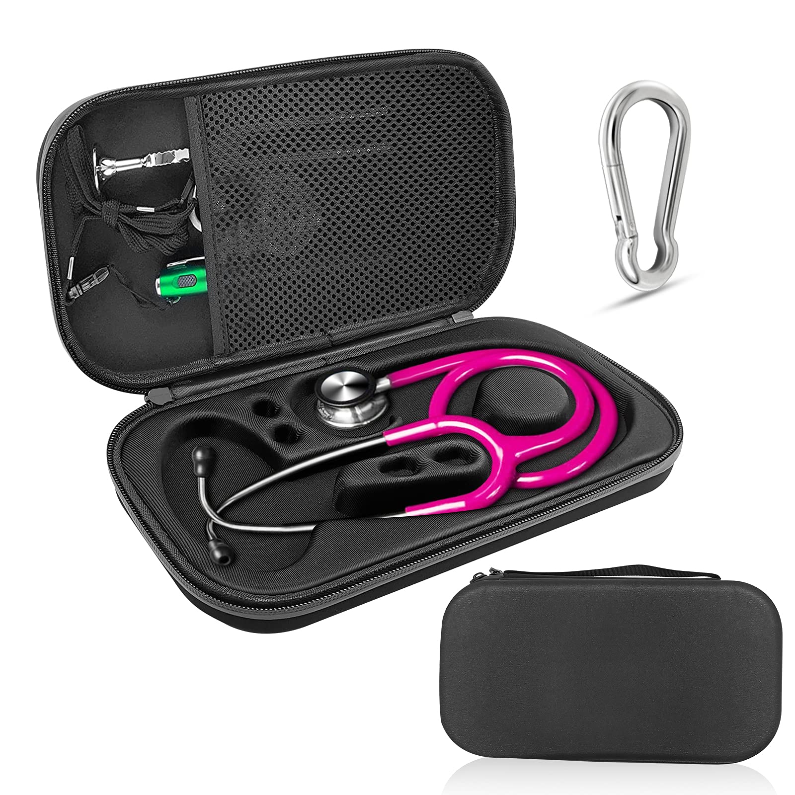 خرید از آمازون - کیف استتوسکوپ برای 3M Littmann، کیسه محافظ گوشی پزشکی قابل حمل استتوسکوپ 3M Shell Hard Shell سازگار با 3M Littmann Stethoscope Black