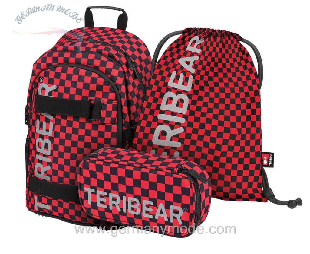 ست 3 تایی کوله پشتی مدرسه کوله ورزشی جامدادی دخترانه پسرانه بگل Baagl Skate TERIBEAR Rucksack Set 3tlg Rucksack Federmäppchen Turnbeutel