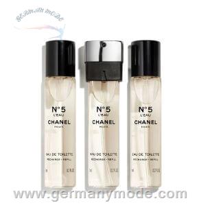 ست عطر ادو تویلت زنانه 3 تایی 7 میل N05 لئو شنل فرانسه CHANEL N05 LEAU EAU DE TOILET SPRAY 3 7ml refill