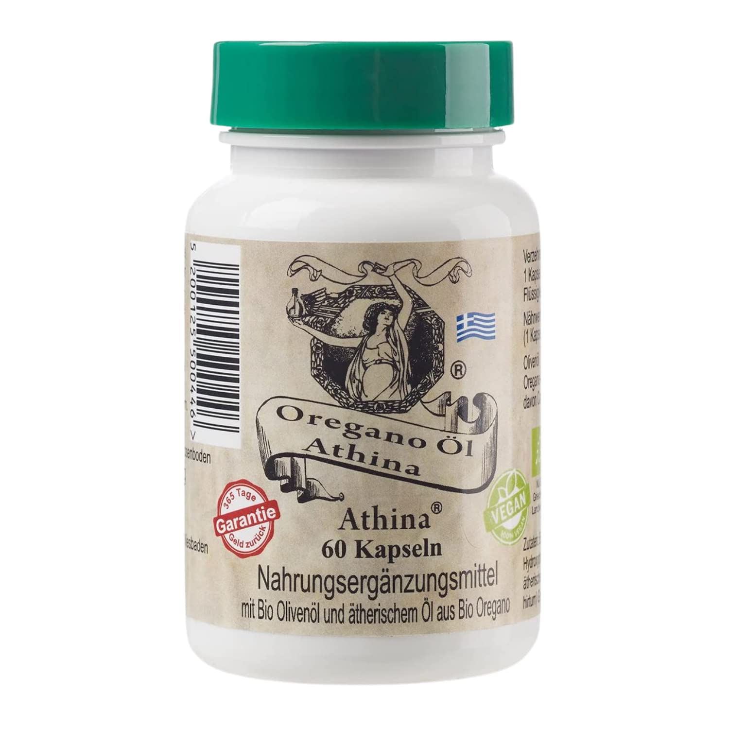 خرید از آمازون - آتینا® روغن پونه کوهی وگان ارگانیک 1 x 60 کپسول I 100 میلی گرم روغن پونه کوهی ارگانیک آتینا در هر کپسول I Origanum vulgare hirtum از یونان I 80% Carvacrol I مواد خالص و طبیعی I سازنده پیشرو