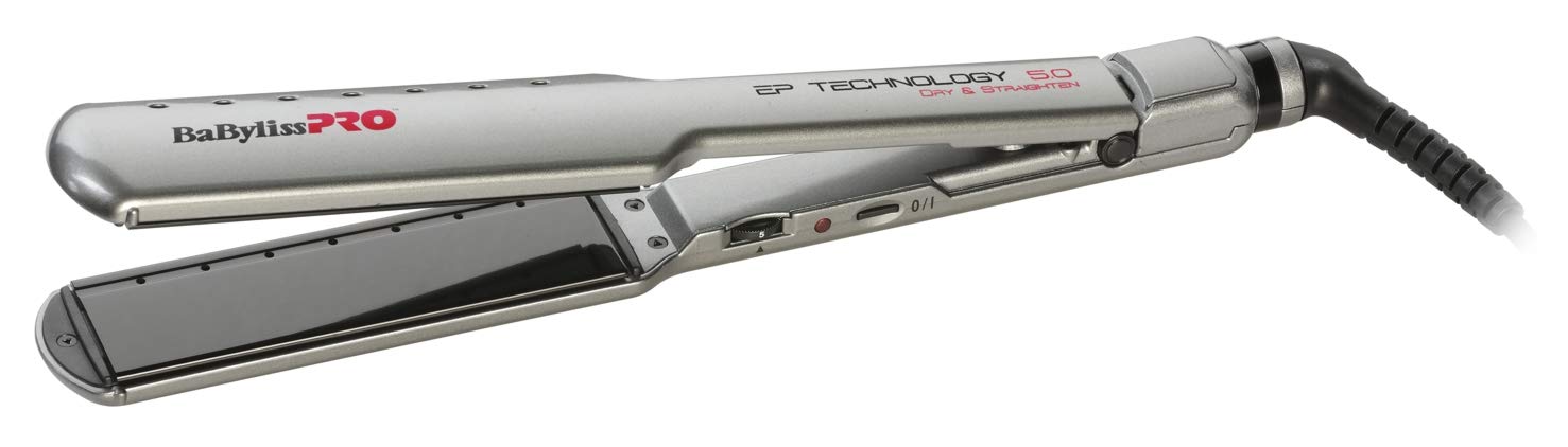 اتو مو بابیلیس فرانسه Babyliss Pro برای موهای خشک یا مرطوب و خشک bab2073e، خاکستری، مشکی، 1 عددی (بسته 1 عددی)