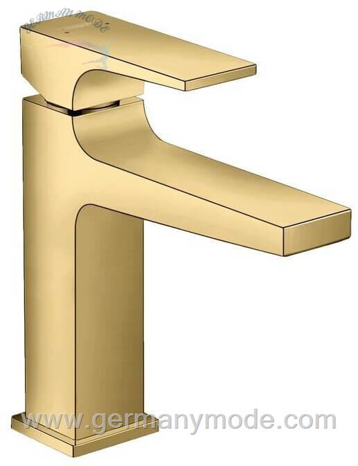 شیر مخلوط روشویی پایه کوتاه هانس گروهه آلمان Hansgrohe Metropol 110 Einhebel Waschtischmischer 135mm mit Push Open Ablaufgarnitur gold poliert 32507990