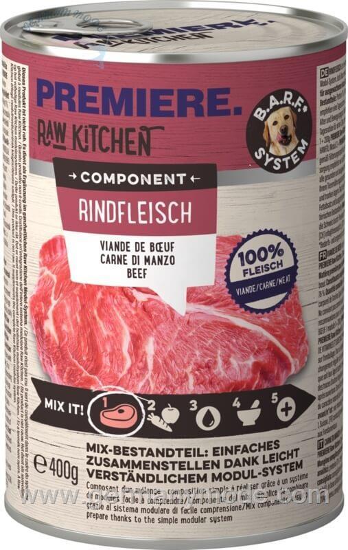 غذا مرطوب سگ با گوشت گاو پریمیر آلمان PREMIERE RAW KITCHEN 100 Rindfleisch 6x400g