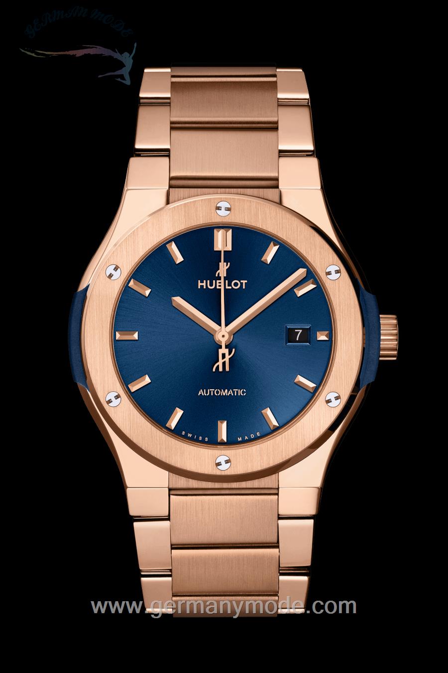 ساعت مچی مردانه هابلوت سوئیس HUBLOT BLUE KING GOLD BRACELET 42MM