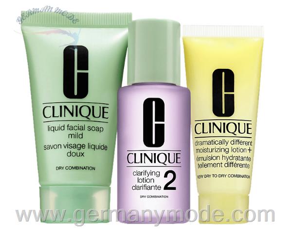 ست مراقبت شامل صابون مایع -شفاف کننده -مرطوب کننده کلینیک آمریکا Clinique 3-Phasen-Systempflege Intro Set 2