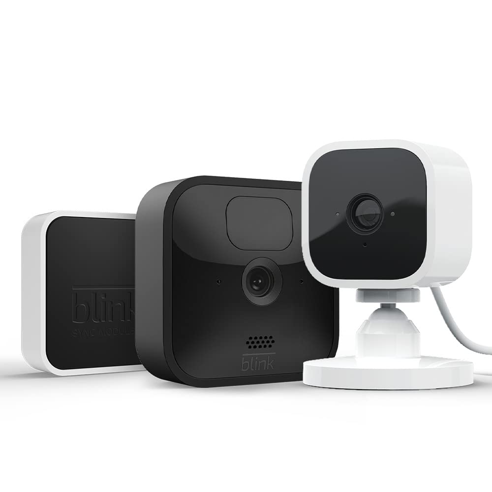 خرید از آمازون - Blink Outdoor security Camera HD security 1 Camera + Blink Mini Smart Indoor Plug-in Camera security 1 Camera | با سیستم الکسا با 1 دوربین + دوربین Blink Mini کار می کند