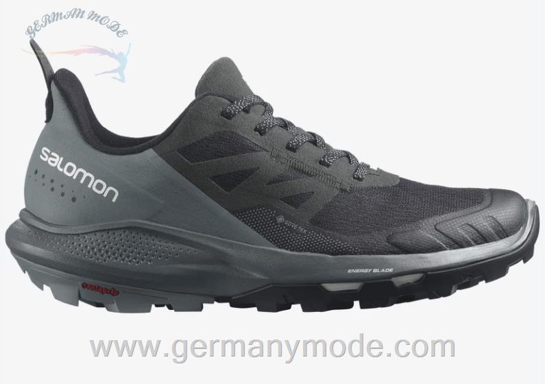 کتانی هایکینگ کوهنوردی ضد آب زنانه سالامون فرانسه SALOMON OUTPULSE GORE TEX Hiking Halbschuhe Damen Black Stormy Weather Vanilla Ice